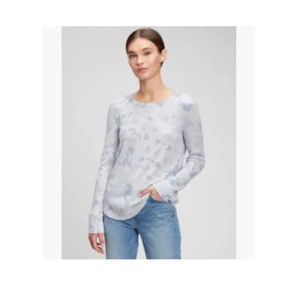 💕MUST GO free shipping! GAP Waffle-Knit Tie-Dye T-Shirt - Blue/White - XSmall - Picture 8 of 8